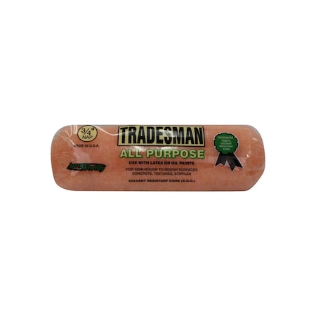 Arroworthy 9 in Paint Roller Cover, 3/4" Nap, Polyester 9DIY6